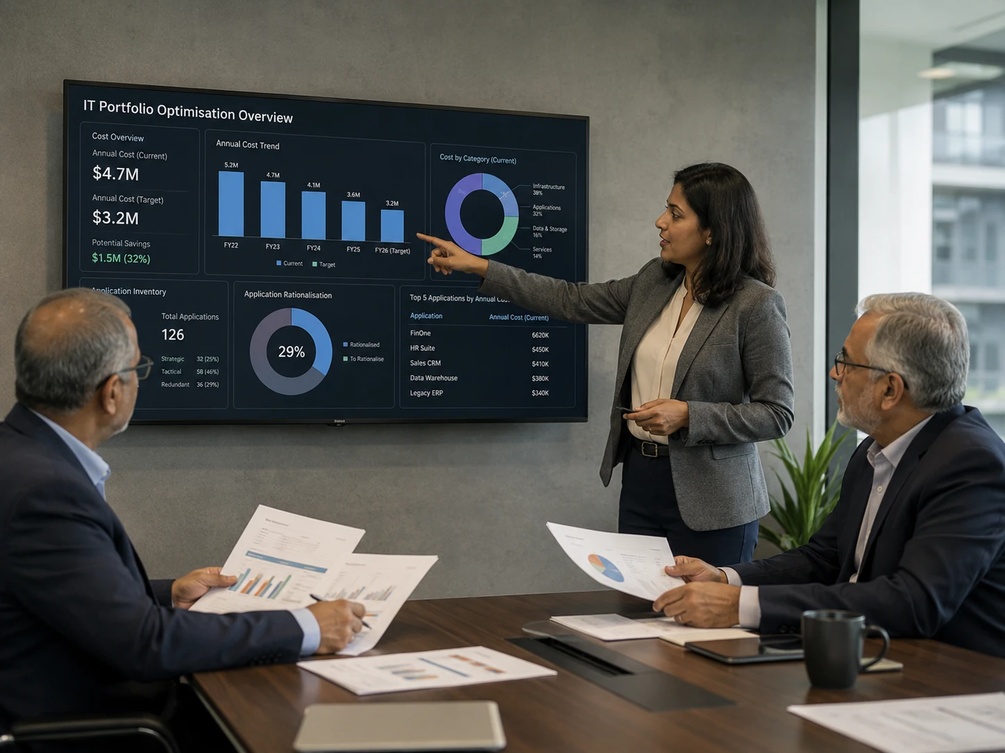 Reviewing application inventory and technology costs